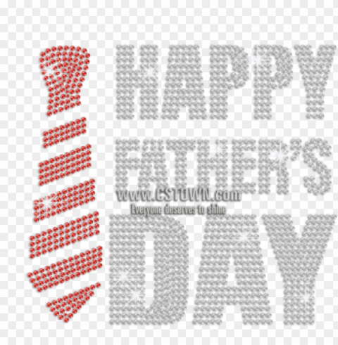 happy father's day with bling tie iron on rhinestone - webbi PNG with Isolated Object