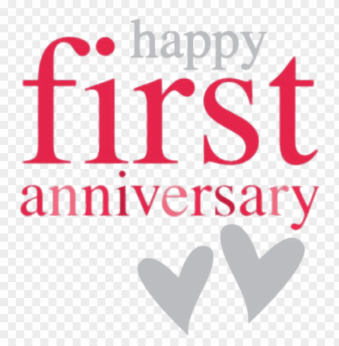 happy first anniversary Isolated Graphic Element in Transparent PNG