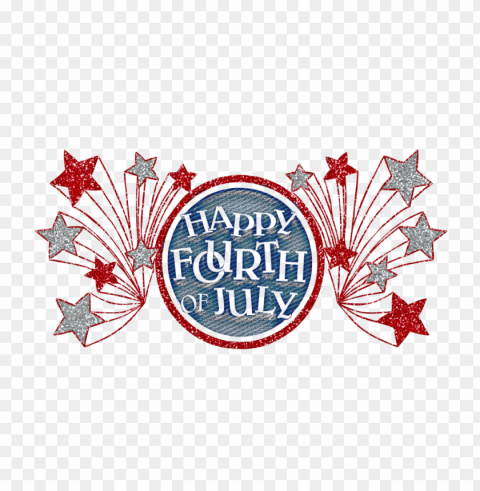 happy fourth of july glitter banner PNG Image Isolated with HighQuality Clarity