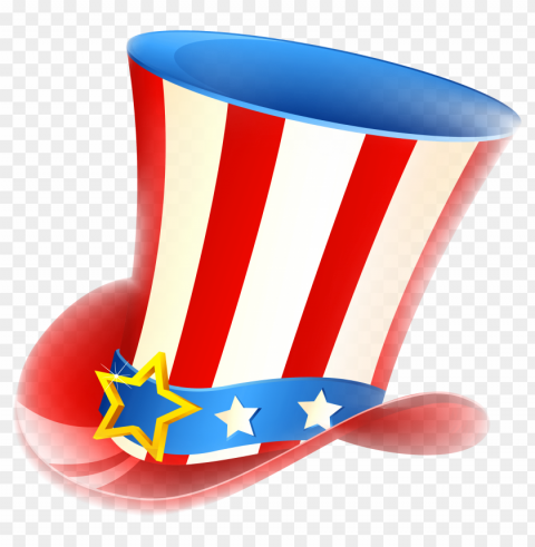 happy fourth of july uncle sam tophat PNG Image with Isolated Element
