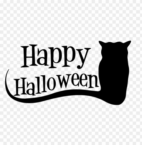 happy halloween cat with long tail Clear Background Isolation in PNG Format