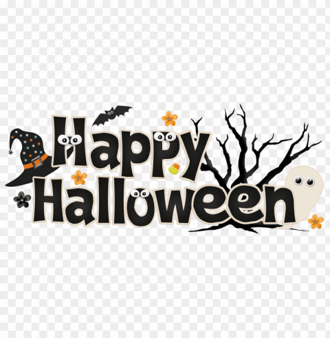 happy halloween funny banner Clear background PNG clip arts