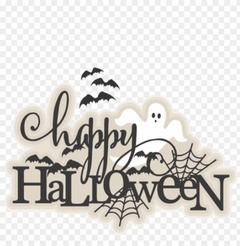 happy halloween title svg scrapbook cut file cute clipart - happy halloween png Transparent image