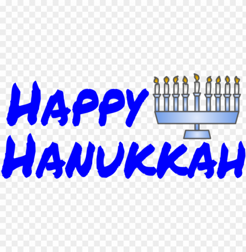 happy hanukkah blue letters menorah Isolated Design on Clear Transparent PNG
