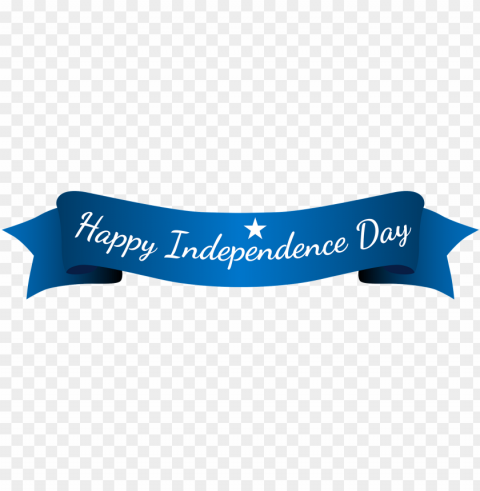 happy independence day blue banner PNG Image with Isolated Graphic Element