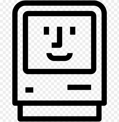 happy mac icon - old mac computer ico Clear Background PNG Isolated Graphic Design
