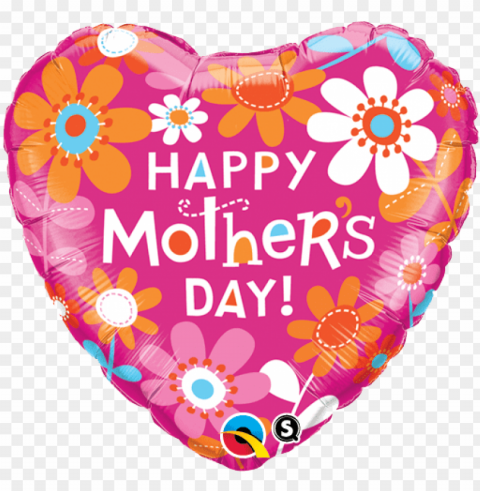 happy mothers day heart shape balloon - mothers day foil balloons Isolated Item on Transparent PNG