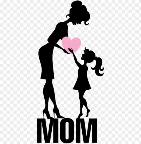 happy mothers day mother and daughter Isolated Design Element in Transparent PNG