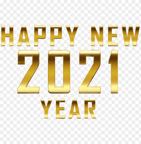 happy new 2021 gold Isolated Element on Transparent PNG