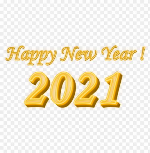 happy new 2021 yellow Isolated Graphic on HighResolution Transparent PNG