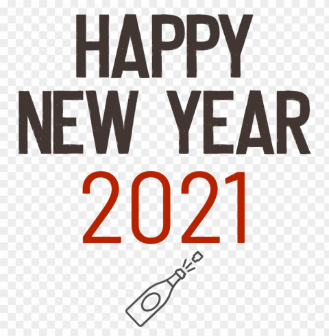 Happy New Year 2021 Champagne Pop Clear Background Isolated PNG Icon