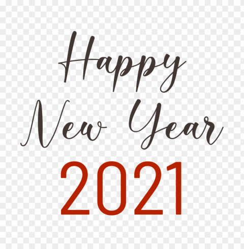 happy new year 2021 classic curly text Clear Background Isolation in PNG Format