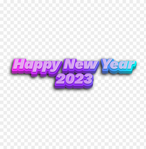 happy new year 2023 glossy 3d PNG for online use