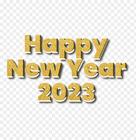 happy new year 2023 golden paper 3d text PNG Image with Isolated Graphic Element - Image ID 54307c05