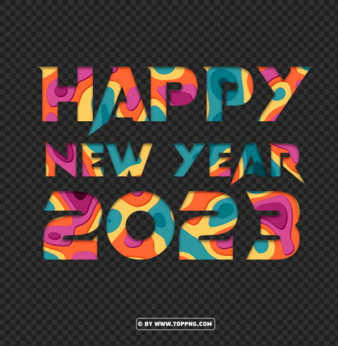 happy new year 2023 new style PNG with transparent background free - Image ID 223b4a7f