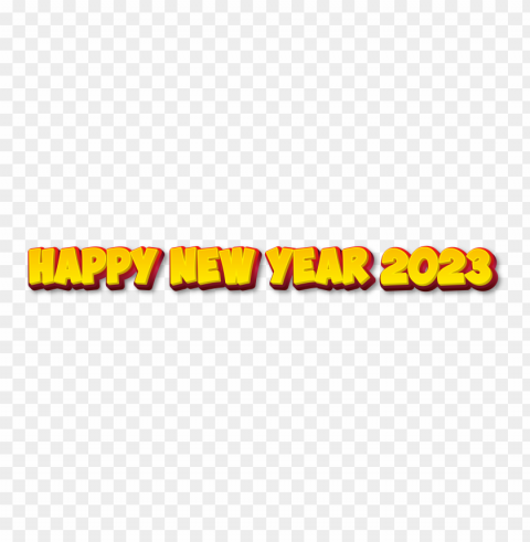 happy new year 2023 yellow and red 3d PNG format