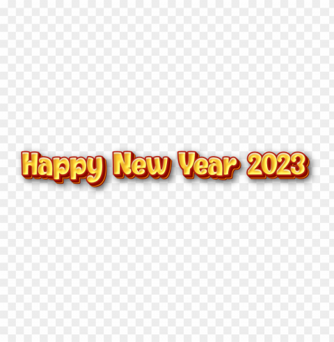 happy new year 2023 yellow and red 3d text PNG format with no background