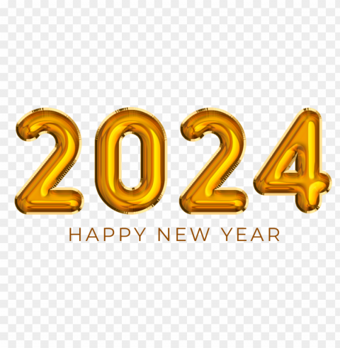 happy new year 2024 golden balloon PNG images free download transparent background
