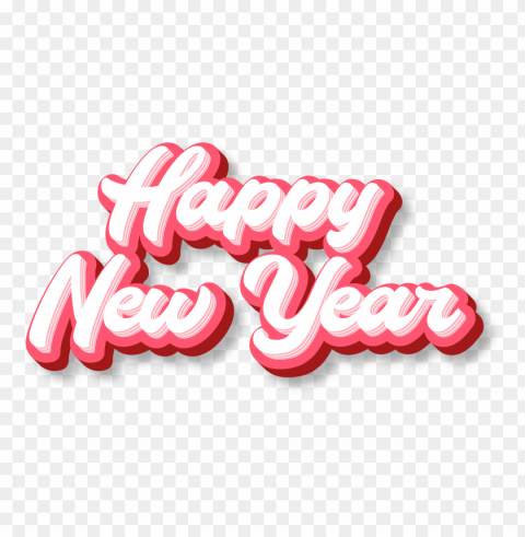 Happy New Year 3d Pink Text Clipart PNG Image With Isolated Transparency