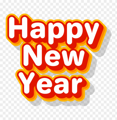 Happy New Year 3d Sticker Free Download PNG Image With No Background