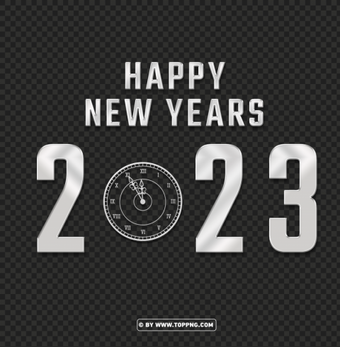 happy new year eve 2023 3d silver PNG transparent photos library