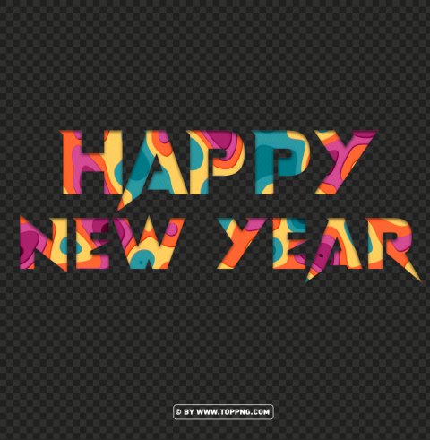 Happy New Year New Style PNG With Transparent Bg