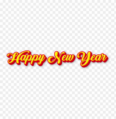 happy new year yellow and red 3d text PNG Graphic Isolated on Clear Background