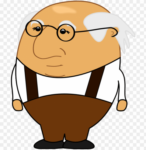 happy - person - face - clip - art - cartoon old man Isolated Illustration in Transparent PNG