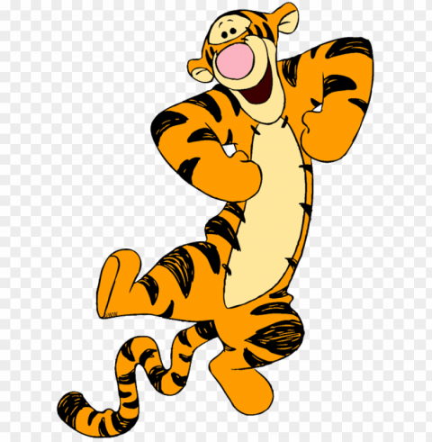 happy tigger - winnie the pooh tigger clipart Transparent PNG Isolated Graphic with Clarity