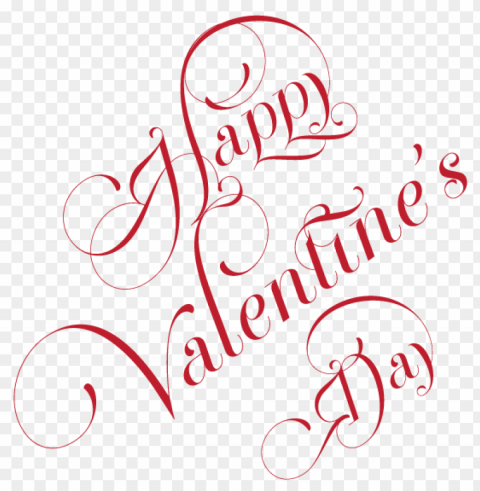 happy valentine's day curly Isolated Artwork on Transparent PNG