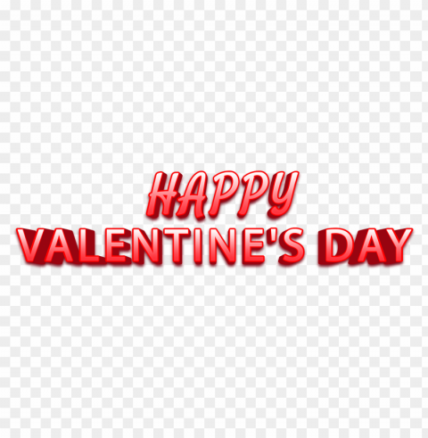 Happy Valentines Day Red 3d Text Transparent Background Isolated PNG Character