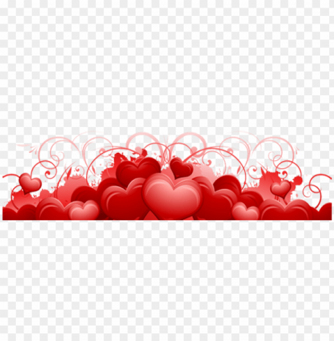 happy valentines footer Isolated Design Element in HighQuality Transparent PNG