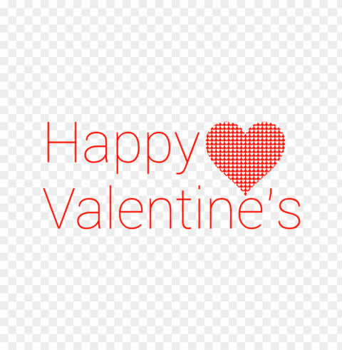 happy valentine's modern text red heart Isolated Character with Transparent Background PNG