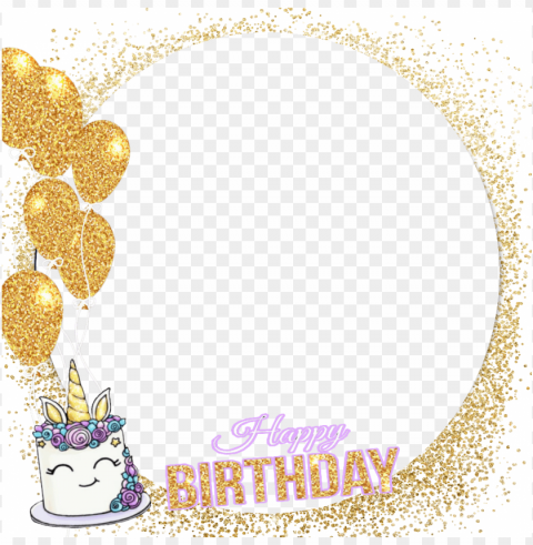happybirthday unrn frame unrnio cake balloons - childs play bracelet Isolated Artwork on Clear Transparent PNG