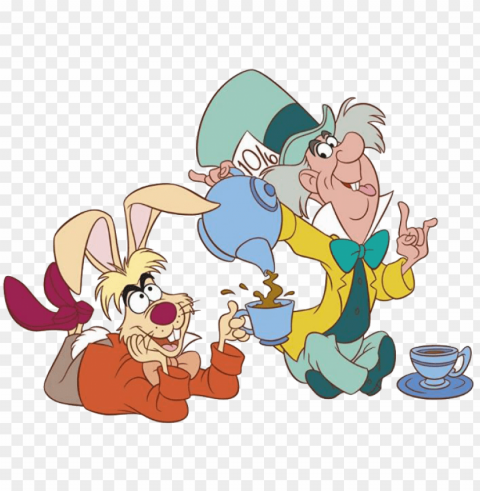 hare clipart mad - mad hatter and march hare people Transparent PNG Isolated Graphic Element