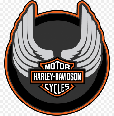 harley davidson wings round logo vector decal - harley davidson eagle logo Isolated Item with Transparent Background PNG