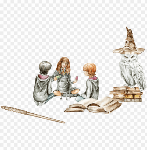 harry potter - watercolor painti PNG clipart with transparency