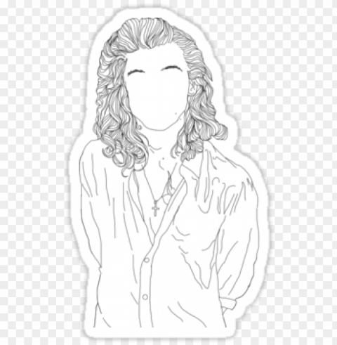 harry styles outline sticker - harry styles outline PNG with alpha channel