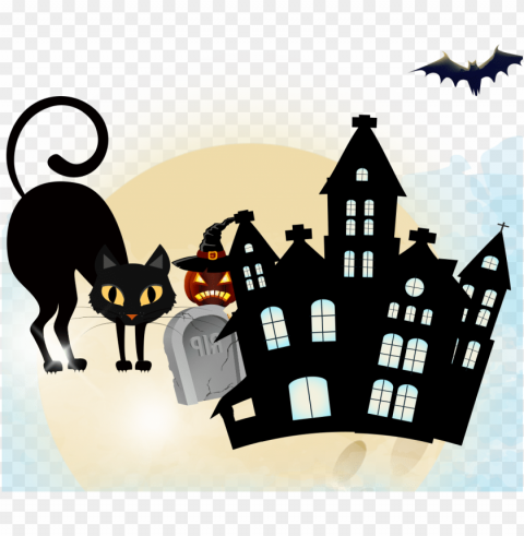 haunted clipart halloween cat - cadılar bayramı ile ilgili resimler PNG with clear background extensive compilation