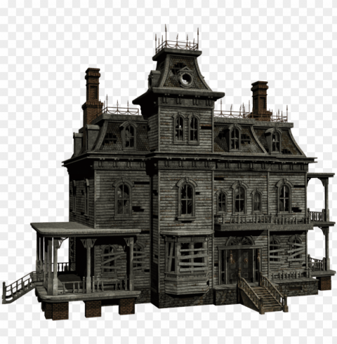 haunted house stock by - creepy house no background HighQuality PNG with Transparent Isolation
