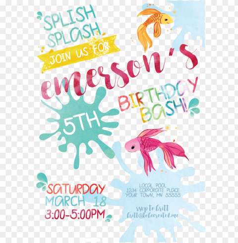 have a blast at this splish splash birthday party this - illustratio PNG transparent images for social media