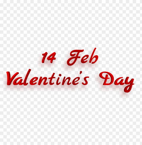 Hd 14 Feb Valentines Day Red Text PNG Free Download