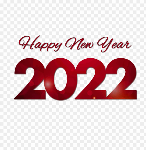 hd 2022 red text happy new year wishes Isolated Item with Transparent PNG Background