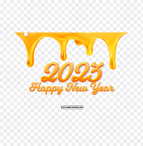 hd 2023 happy new year gold honey design PNG images with clear background