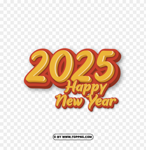hd 2025 happy new year without liting PNG images with transparent canvas compilation