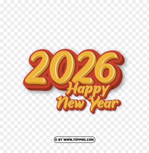 hd 2026 happy new year without liting PNG images with transparent elements