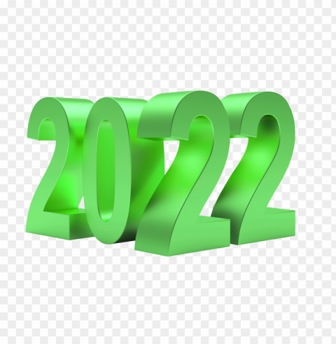 hd 3d green 2022 logo text Transparent PNG Object with Isolation