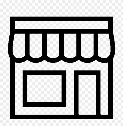 hd black outline market store shop icon PNG objects