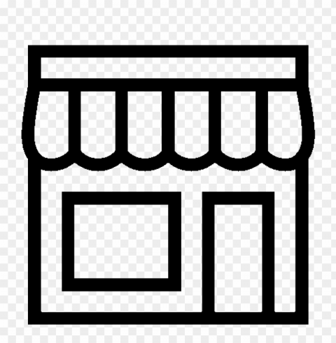 Hd Black Outline Market Store Shop Icon PNG Objects