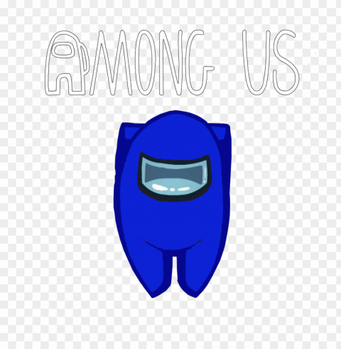 hd blue among us character with logo PNG Image Isolated with Transparent Clarity